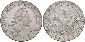 Friedrich II. der Große 1740 - 1786
Deutschland, Preussen. Reichstaler, 1783. A Berlin
22,10g
KM 332, Olding 70, Dav. 2590
vz