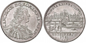 Stadt
Deutschland, Regensburg. Taler, 1756. Regensburg
28,17g
Beckenbauer 7102, Dav. 2618
ss/f.vz