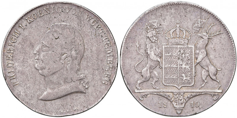 Friedrich I. 1806 - 1816
Deutschland, Würtemberg. Kronentaler, 1810. Stuttgart
2...