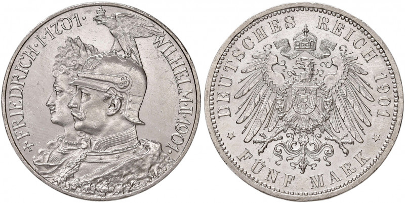 Wilhelm II. 1888 - 1918
II. Deutsches Kaiserreich 1871 - 1918, Preussen. 5 Mark,...