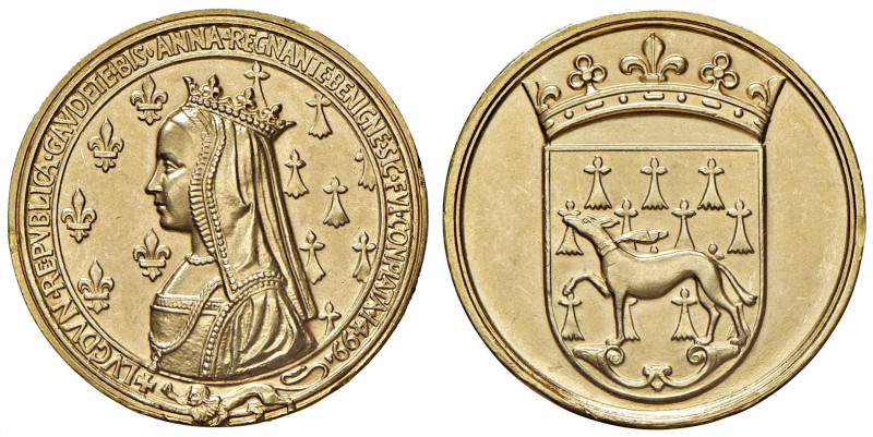 Louis XII. 1498 - 1515
Frankreich. Goldmedaille, o. Jahr. spätere Prägung, 1499 ...