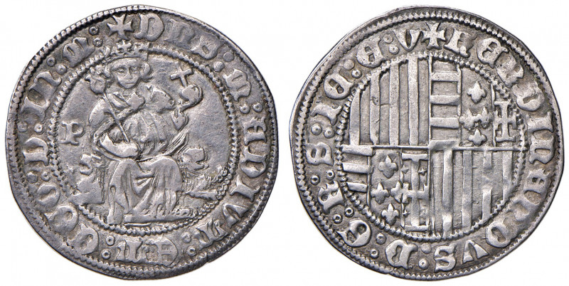 Ferdinand I. von Aragon 1458 - 1494
Italien, Neapel. Carlino, o. Jahr. 3,58g
ss/...