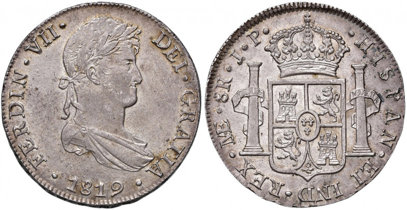 Ferdinand VII. 1808 - 1821
Peru. 8 Reales, 1819. I.P Lima
27,09g
Cal-487, KM 117...