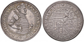 Erzherzog Ferdinand 1564 - 1595
60 Kreuzer / Guldentaler, 1571. Hall
24,57g
MzA. Seite 56
ss/f.vz