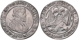 Rudolph II. 1576 - 1612
1/2 Taler, 1592. KB Kremnitz
13,69g
MzA. Seite 78
Henkelspur
ss/f.vz