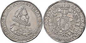Matthias II. 1612 - 1619
Taler, 1618. KB Kremnitz
28,50g
MzA. Seite 105
ss+/f.vz