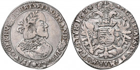 Ferdinand III. 1637 - 1657
1/2 Taler, 1654. KB Kremnitz
14,00g
Her. 590
ss
