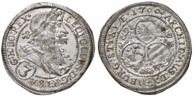 Leopold I. 1657 - 1705
3 Kreuzer, 1700. IA Graz
1,48g
Her. 1361 var.
win. Sf. im Revers
vz/stgl