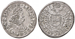 Leopold I. 1657 - 1705
VI Kreuzer, 1671. mit Rosette nach REX
GS St. Veit
3,12g
Her. 1279 var.
vz