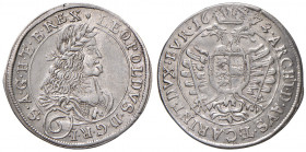 Leopold I. 1657 - 1705
VI Kreuzer, 1672 aus 1670. St. Veit
3,23g
Her. 1279
vz