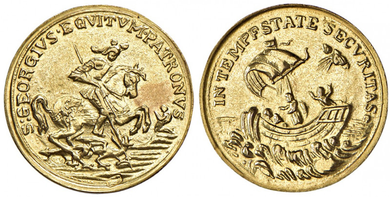 Leopold I. 1657 - 1705
St. Georgsdukat, o. Jahr. spätere Prägung, Ø 18 mm, 2x pu...