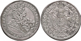 Leopold I. 1657 - 1705
Taler, 1698. KB Kremnitz
28,76g
Her. --. (Var. Avers anders)
ss/f.vz
