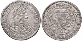 Leopold I. 1657 - 1705
1/2 Taler, 1694. KB Kremnitz
14,34g
Her. 844
ss/ss+