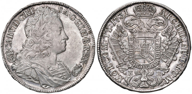 Karl VI. 1711 - 1740
Taler, 1731. KB Kremnitz
28,85g
Her. 446
vz/stgl