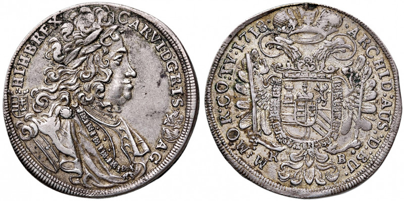 Karl VI. 1711 - 1740
1/2 Taler, 1718. KB Kremnitz
14,28g
Her. 535
ss/ss+