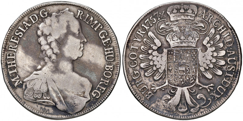 Maria Theresia 1740 - 1780
Taler, 1757. Wien
27,78g
Fr. 91, Her. 406, Eyp. 73/5
...