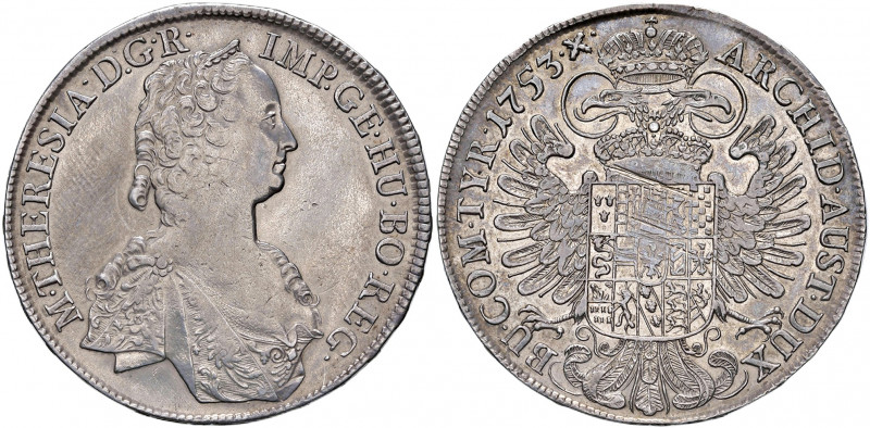 Maria Theresia 1740 - 1780
Taler, 1753. Hall
28,00g
Fr. 552, Her. 445, Eyp. 79/3...