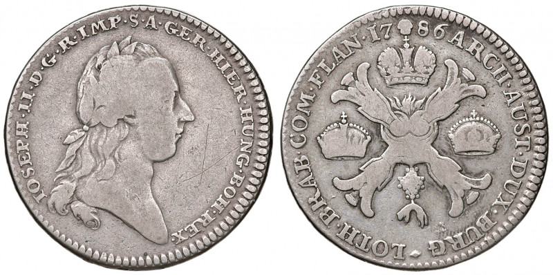 Joseph II. als Alleinregent 1780 - 1790
1/2 Kronentaler, 1786. Brüssel
14,41g
He...