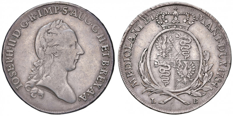 Joseph II. als Alleinregent 1780 - 1790
Scudo, 1784. L-B Mailand
23,09g
Her. 359...