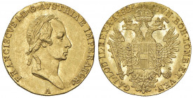 Franz I. 1806 - 1835
Dukat, 1826. A Wien
3,26g
Fr. 89
Rand bearbeitet
vz/stgl