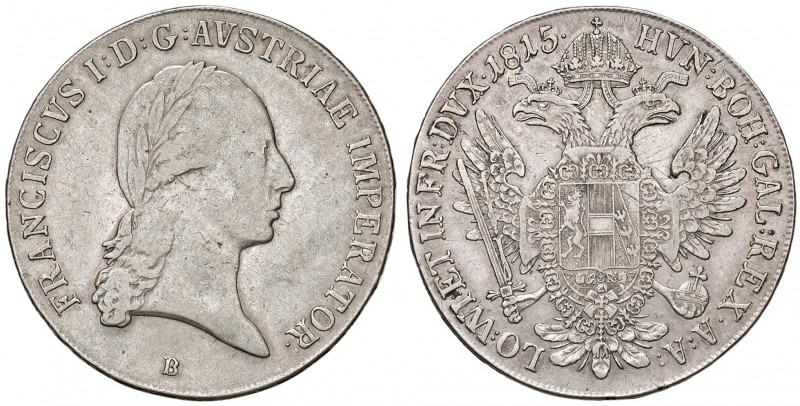 Franz I. 1806 - 1835
Taler, 1815. B Kremnitz
28,04g
Fr. 138
Henkelspur
ss/vz