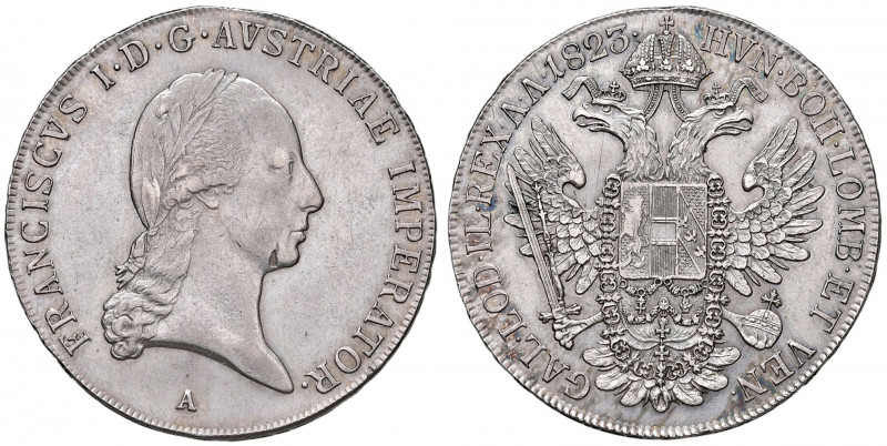 Franz II. 1792 - 1806
Taler, 1823. A Wien
28,03g
Fr. 170
min. Schrötlingsfehler
...