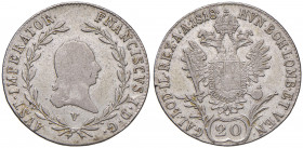 Franz I. 1806 - 1835
20 Kreuzer, 1818. V Venedig
6,61g
Fr. --., ANK 2022/S.93/44 (LP)
ss