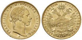 Franz Joseph I. 1848 - 1916
Dukat, 1853. A Wien
3,44g
Fr. 1166
Druckstelle
ss/vz