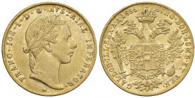 Franz Joseph I. 1848 - 1916
Dukat, 1856. A Wien
3,44g
Fr. 1178
ss