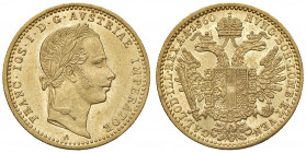 Franz Joseph I. 1848 - 1916
Dukat, 1860. A Wien
3,45g
Fr. 1195
vz
