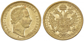 Franz Joseph I. 1848 - 1916
Dukat, 1861. A Wien
3,44g
Fr. 1199
f.vz/vz