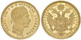 Franz Joseph I. 1848 - 1916
Dukat, 1862. A Wien
3,45g
Fr. 1203
vz/stgl