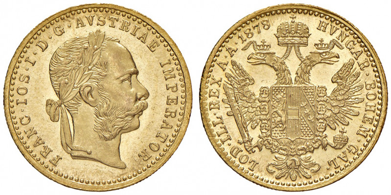 Franz Joseph I. 1848 - 1916
Dukat, 1878. Wien
3,48g
Fr. 1237
stgl