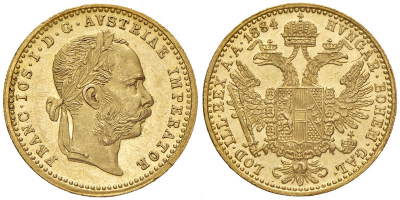 Franz Joseph I. 1848 - 1916
Dukat, 1884. Wien
3,50g
Fr. 1243
vz/stgl