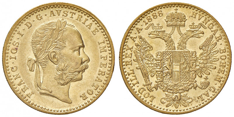 Franz Joseph I. 1848 - 1916
Dukat, 1888. Wien
3,50g
Fr. 1247
vz/stgl