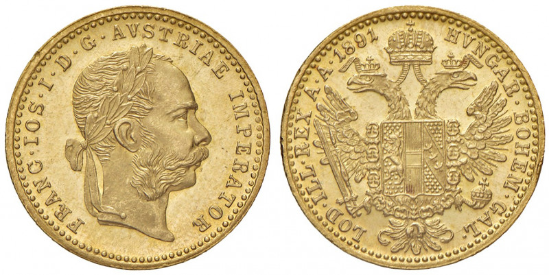 Franz Joseph I. 1848 - 1916
Dukat, 1891. Wien
3,50g
Fr. 1250
f.stgl/stgl