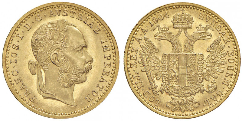 Franz Joseph I. 1848 - 1916
Dukat, 1904. Wien
3,50g
Fr. 1263
f.stgl/stgl