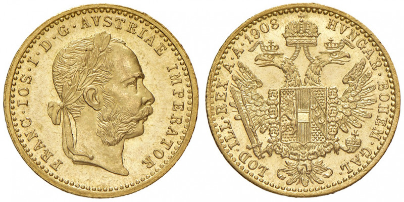 Franz Joseph I. 1848 - 1916
Dukat, 1908. Wien
3,51g
Fr. 1267
f.stgl/stgl