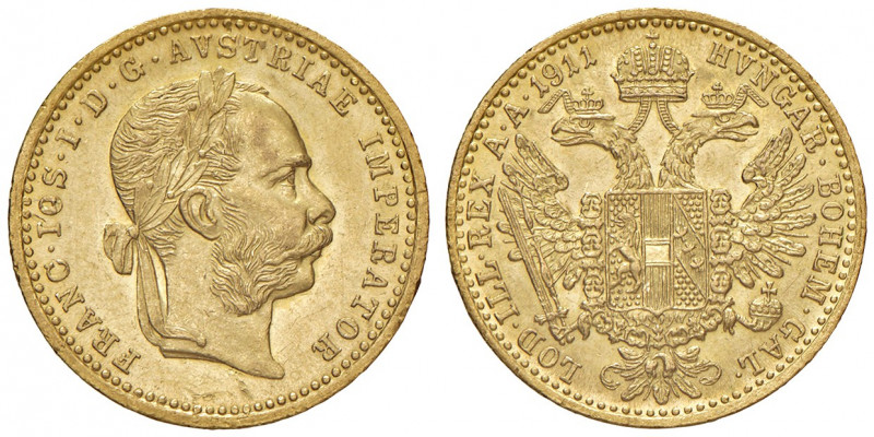 Franz Joseph I. 1848 - 1916
Dukat, 1911. Wien
3,49g
Fr. 1270
vz/stgl