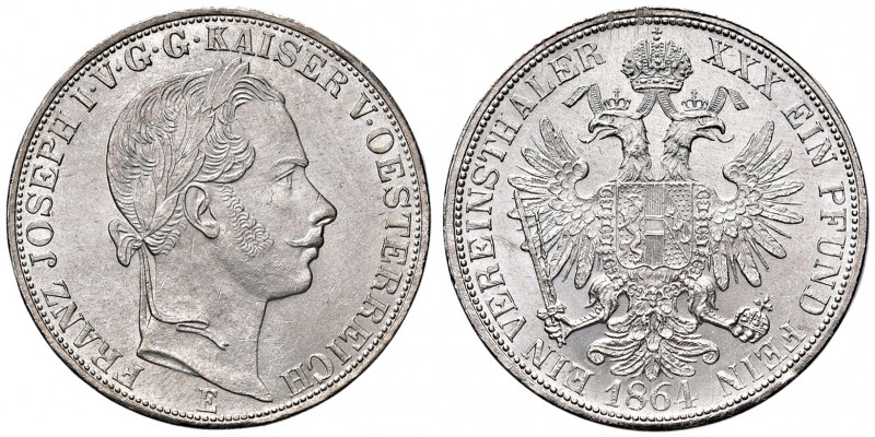 Franz Joseph I. 1848 - 1916
Vereinstaler / 1 1/2 Gulden, 1864. E Karlsburg
18,53...