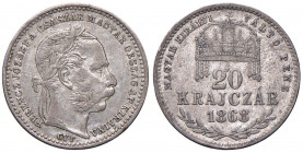 Franz Joseph I. 1848 - 1916
20 Krajczar, 1868. GY.F Nagybanya
2,50g
Fr. 1798
ss/ss+