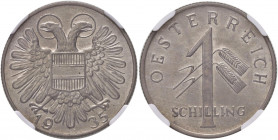 1 Schilling, 1935
1. Republik 1918 - 1933 - 1938. in NGC Holder. Wien
Her. 49
MS 64