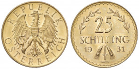 25 Schilling, 1931
1. Republik 1918 - 1933 - 1938. Wien. 5,88g
Her. 22
stgl