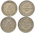 BULGARIA. Lotto di 2 monete da 10 stotinki 1906-1912. BB