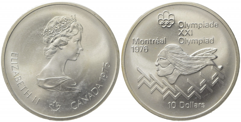 CANADA. 10 Dollari 1975 "Montreal 76". Ag. FDC