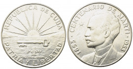 CUBA. 1 Peso 1953 "Jose Marti" Ag. KM#29. BB