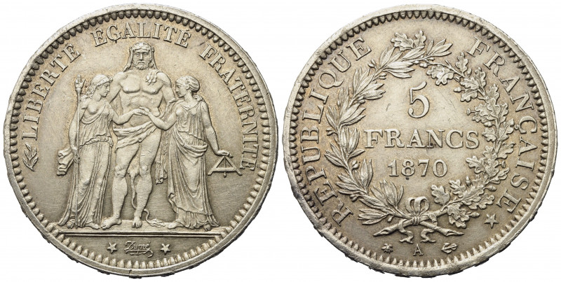FRANCIA. 5 Francs 1870 Ag. qSPL
