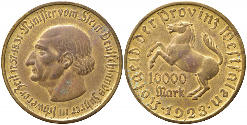 GERMANIA. Notgeld 10000 mark 1923. AE (30,36 g). Spl