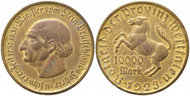GERMANIA. Notgeld 10000 mark 1923. AE (30,36 g). Spl