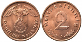 GERMANIA. Terzo Reich. 2 Reichspfennig 1938 A. FDC